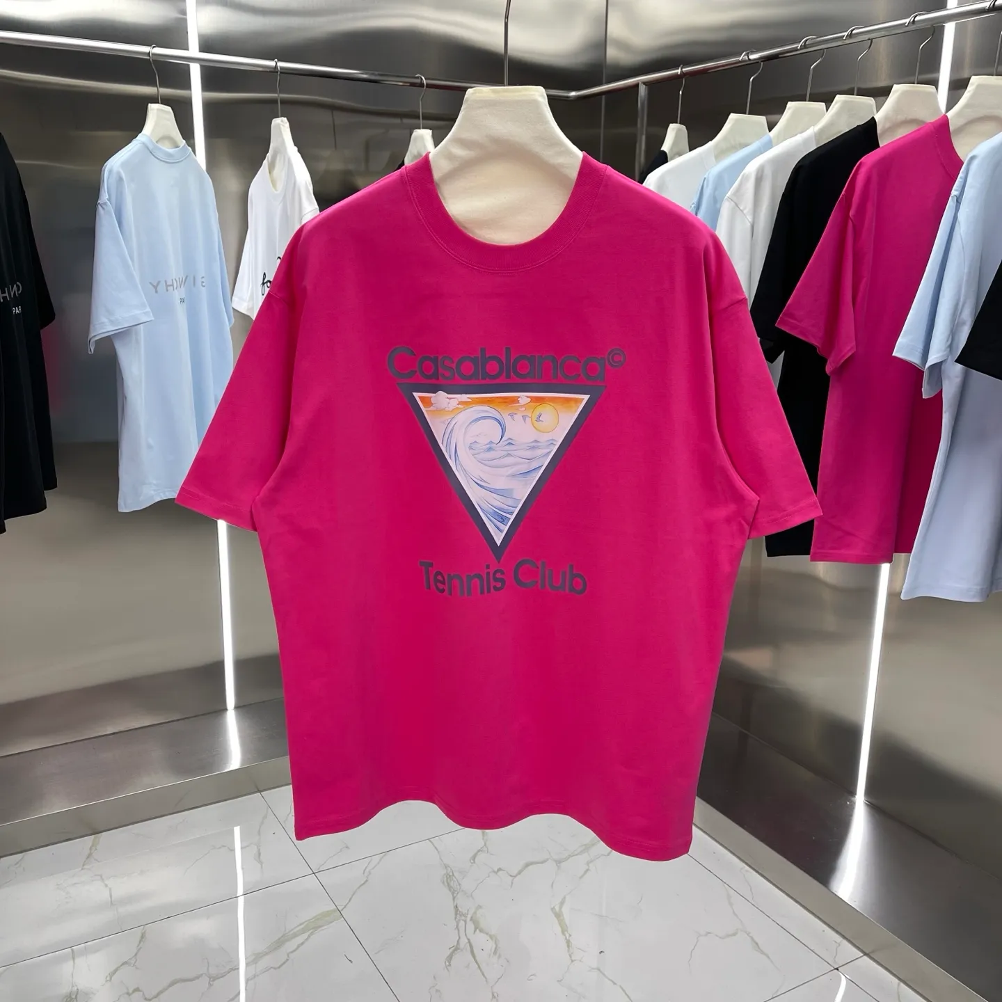 25ss New Arrival Casablanca Classic Series T ～ ， ， 。 ， Classic ， In Stock ！ ：White Black Light Blue Green Red Dark Blue Size：S M L XL XXL